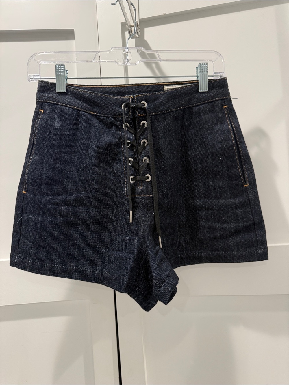 Rag and Bone Lace-Up Dark Denim Women’s Shorts